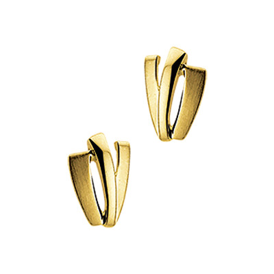 Gouden oorstekers glans en mat - 8 mm oorknopjes