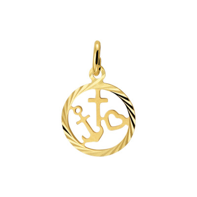 Gouden geloof. hoop en liefde hanger - Breedte 12.5 mm