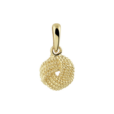 Stijlvolle gouden hanger met knoopvorm - 13 mm x 6.5 mm