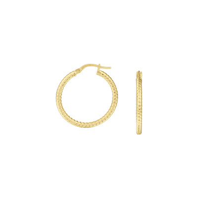 Ronde oorringen goud met zilveren kern - Diameter 24.5 mm