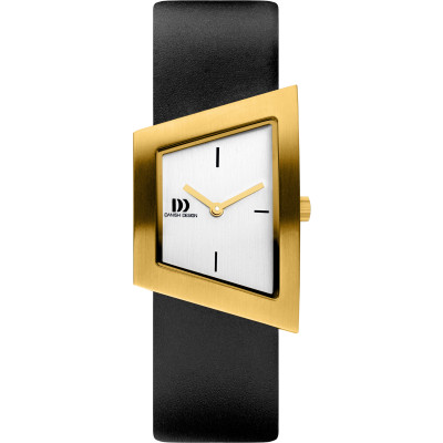 Danish Design Squeezy IV10Q1207 - Dameshorloge staal-leer bicolor-zwart 26 mm