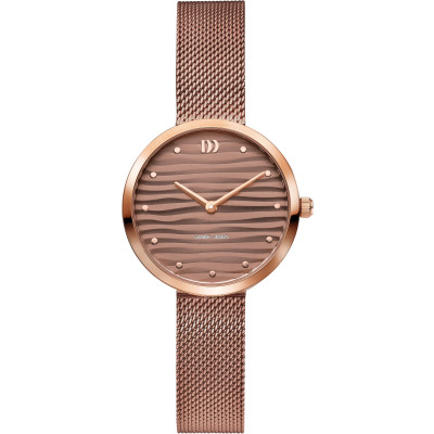 Danish Design Pure Amelia Ripple IV69Q1307 - Dameshorloge bruin roségoudkleurige mesh band - Ø 30 mm