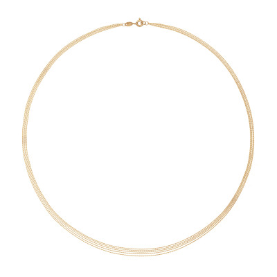 Jackie Gold JKN24.412 - 14-karaat gouden schakelketting met 5 lagen - Lengte 45 cm