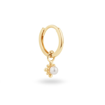 Jackie Gold Boulders Beach JKS26.624 parel oorring bloem vorm 22 mm - per stuk