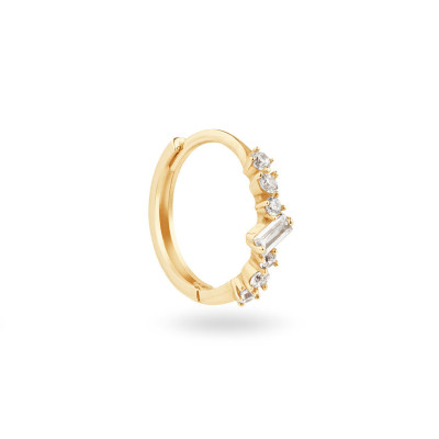Jackie Gold Clifton JKS26.640 oorring goud topaas briljant en baguette slijpvorm 12 mm - per stuk