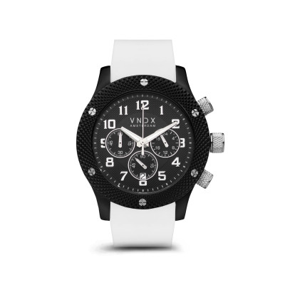VNDX Rocky Rebel XS LB91125-01 - Stijlvol en stoer dameshorloge met witte siliconen band