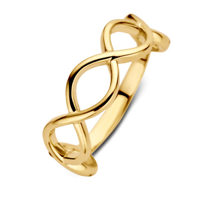 Crossover ring van 14-karaat goud - Elegant vloeiend ontwerp