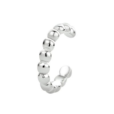 Zilveren earcuff met bolletjespatroon - 11 mm