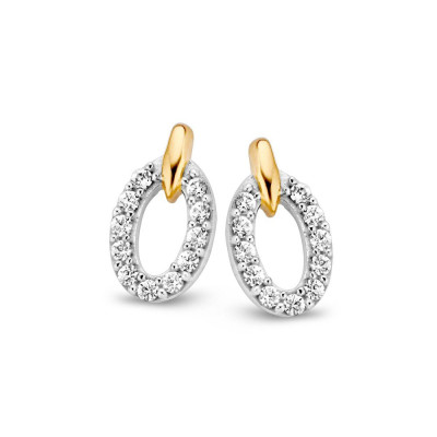Ovaal edelsteen oorstekers zirkonia - 11.5 mm