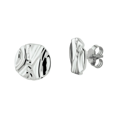 Ronde zilveren oorstekers gerhodineerd
