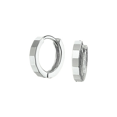 Zilveren klapcreolen gerhodineerd - 12 mm diameter