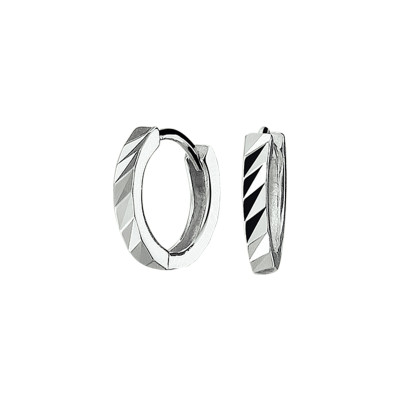 Zilveren klapcreolen gerhodineerd - 12 mm