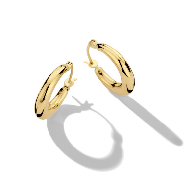 Gouden oorringen 14-karaat - Diameter 14 mm