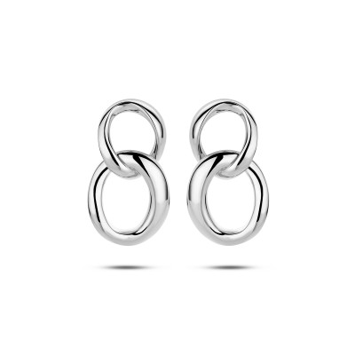 Ronde oorhangers zilver gerhodineerd schakeloorbellen - 11 mm x 19 mm