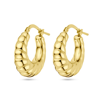 Gedraaide oorringen gold plated - Diameter 20 mm