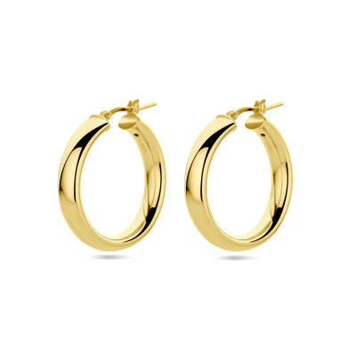 Halfronde oorringen gold plating - Diameter 26 mm
