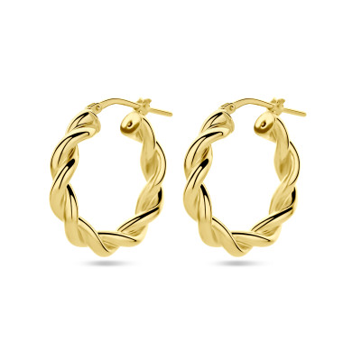 Gold plated oorringen - Gold plated - Diameter 23 mm