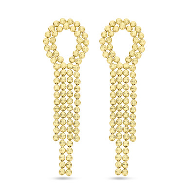 Gediamanteerde oorhangers gold plating - 70 mm x 18 mm