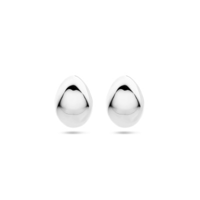 Zilveren stekeroorringen met glanzende afwerking - 12.5 mm breed, hoogte 17 mm