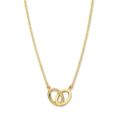 Ovaal 14-karaat collier met hanger goud - Lengte 43 cm