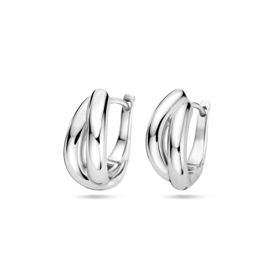 Ovale klapoorringen zilver gerhodineerd - 17 mm