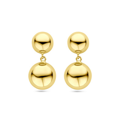 Ronde oorhangers gold plating - 31 mm hoog