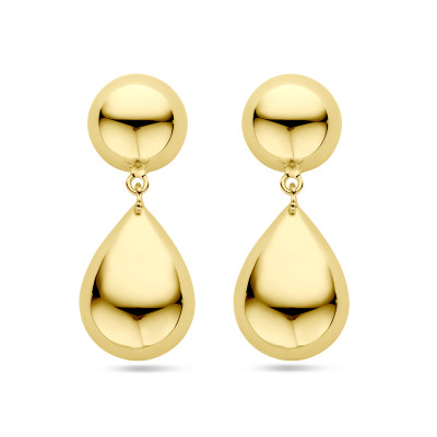 Ronde bolvormige oorhangers gold plating - 40 mm