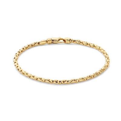 Armband met 14-karaat gouden schakels van 3 mm breed - Lengte 19 cm