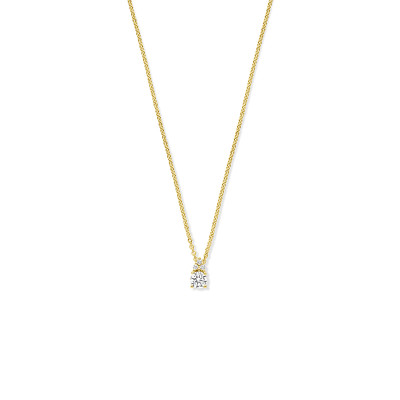 Ketting 14-karaat goud diamanten briljant anker glanzend 0.27 crt - Lengte 43-45 cm
