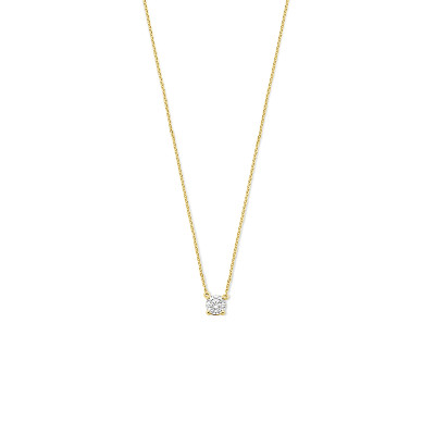ketting 14-karaat goud 0.25 crt lab grown diamant glanzende anker - Lengte 41-43-45 cm