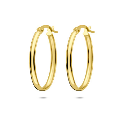 Gouden oorringen van 14-karaat met glanzende afwerking - 24 x 2.5 mm