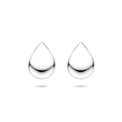 Druppel oorstekers 925 zilver glanzend afgewerkt - 13.5 mm breed x 18.5 mm hoog