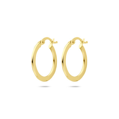 Oorringen glanzend 14-karaat goud - 1 mm breed x 21 mm diameter