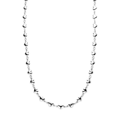Hartjes schakelketting zilveren hartjes 4 mm breedte - Lengte 41-45 cm