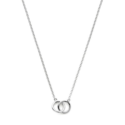 Ketting zilver 2 open ronde hangers 1.2 mm breedte - Lengte 40-44 cm