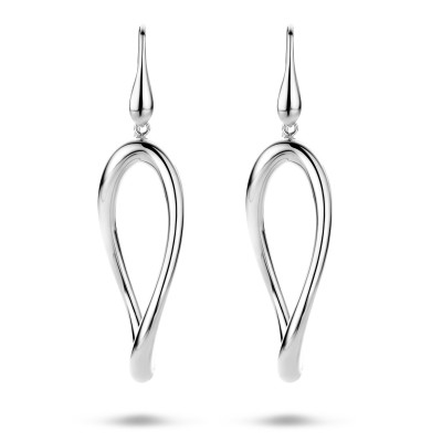 Druppel oorhangers zilver 925 glanzend - 19.5 mm breed x 48 mm hoog