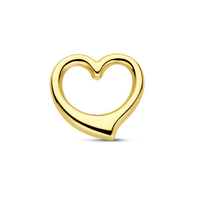 Open hartjes hanger 9-karaat goudkleurig - 12.5 mm breed x 12.5 mm hoog