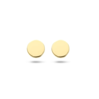Ronde oorknopjes 9-karaat goudkleurig glanzend - 4 mm diameter
