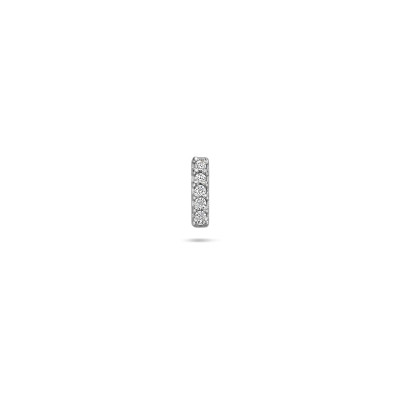Oor piercing flatback zilver 925 rechthoekige zirkonia 1.7 mm breed x 6.3 mm hoog - Per stuk
