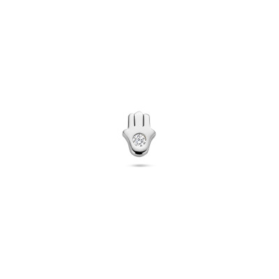 Oor piercing flatback 925 zilver transparante zirkonia 4.3 mm breed x 6 mm hoog - Per stuk