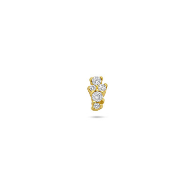 Oor piercing flatback gold plated zirkonia transparant 3.5 mm breed x 6.5 mm hoog - Per stuk