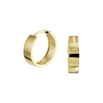 Klapoorringen 9-karaat goudkleurig glanzend voor dames - 3 mm breed x 12 mm diameter