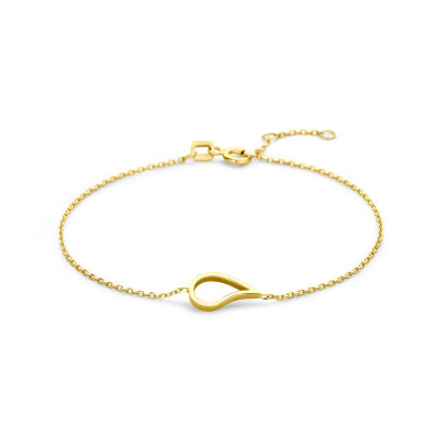 Druppel armband 14-karaat goud glanzend 14.5 mm breedte - Lengte 16.5-17.5-18.5 cm