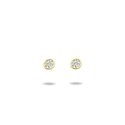 Minimalistische oorknopjes 14-karaat gouden zirkonia - 2.5 mm diameter