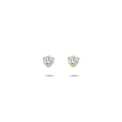 Gouden oorknopjes zirkonia glanzend 14-karaat - 2.5 mm diameter