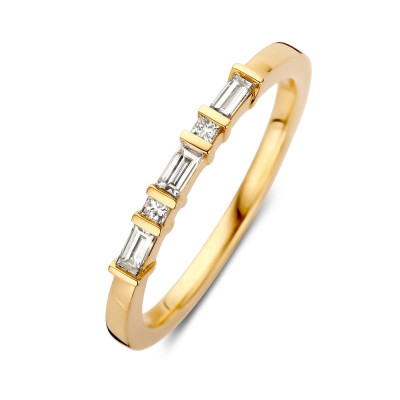 Aanschuifring 14-karaat goud diamant baguette briljant 0.20 crt transparant 2.3 mm breedte