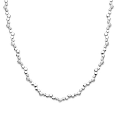 Collier zilver van glanzende en matte bolletjes 7.5 mm breedte - Lengte 45 cm