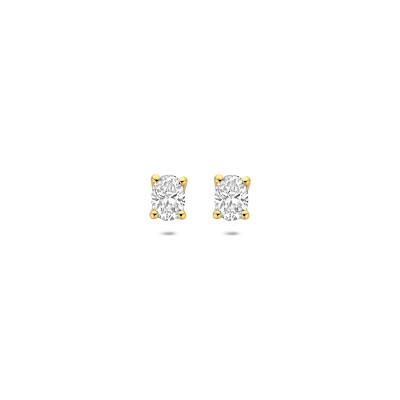 Oorknopjes 14-karaat goud lab grown diamant 0.60 crt glanzend - 4 mm breed x 5.5 mm hoog