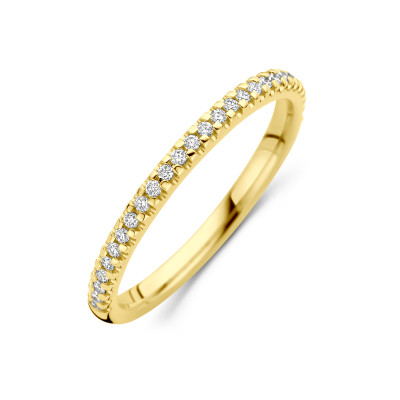 Lab grown diamanten aanschuifring goud 14-karaat glazend 0.15 crt 1.8 mm breedte