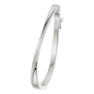 Bangle 925 zilver gerhodineerd glanzend 5.5 mm breedte - Diameter 60 mm